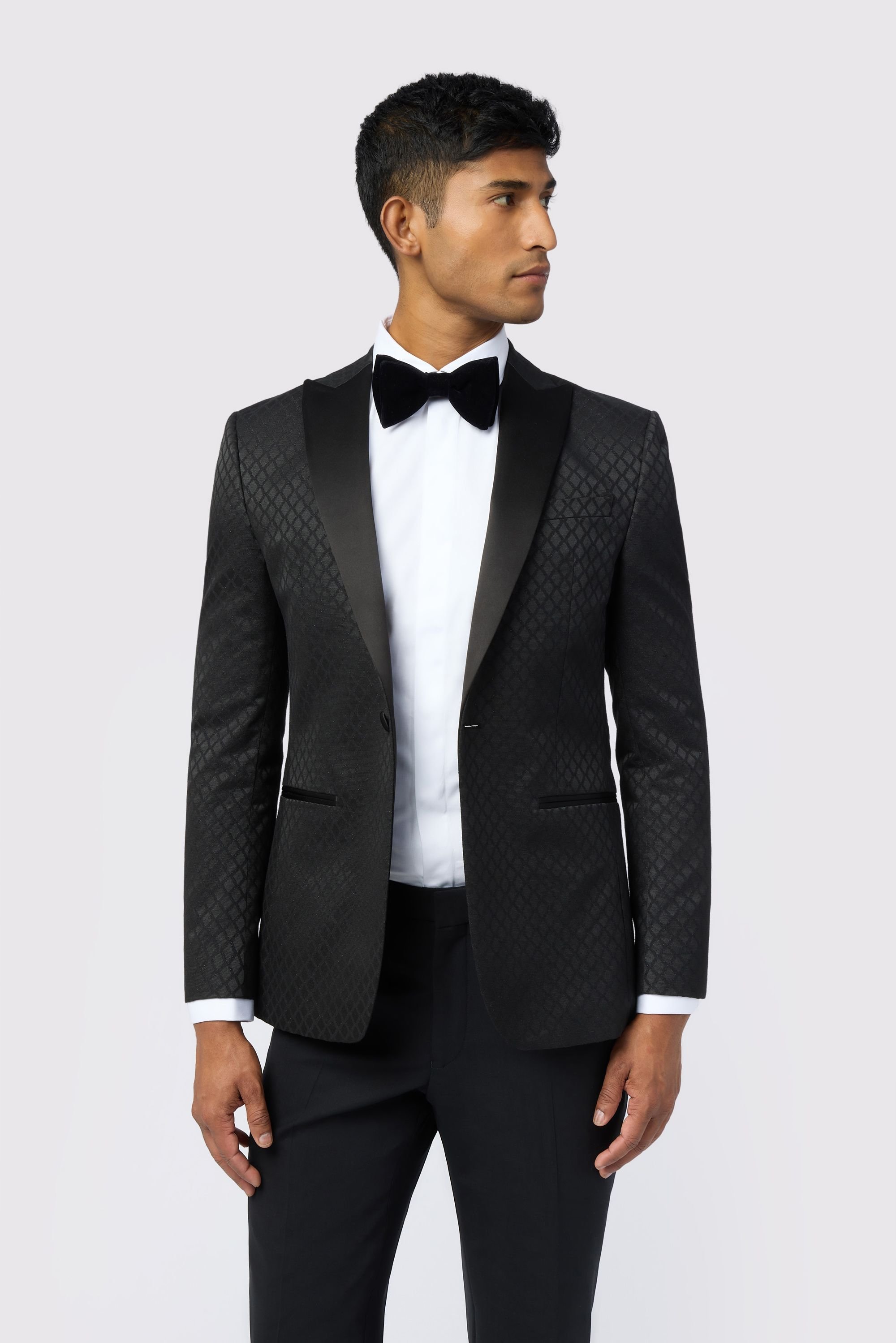 Ted Baker Ted Baker Men's Sabine Slim Fit Diamond Jacquard Jacket in Black - 3