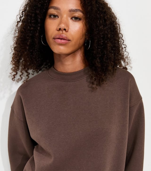 New Look Women's Dark Brown Cotton Rich Relaxed Sweatshirt New Look - 2
