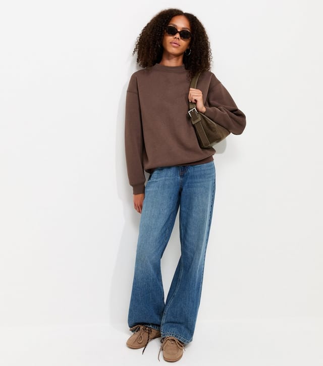 New Look Women's Dark Brown Cotton Rich Relaxed Sweatshirt New Look - 3