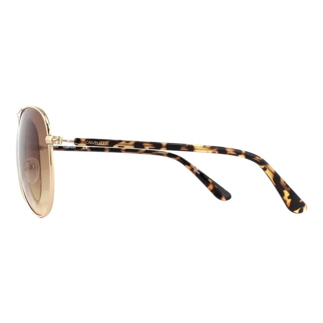 Calvin Klein CALVIN KLEIN Men's Aviator Gold Tortoise Brown Gradient Sunglasses - 3