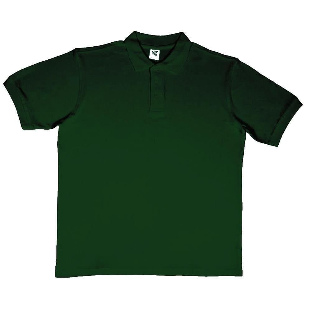 SG SG Men's Ring-Spun Cotton Short Sleeve Polo Shirt in Bottle Green