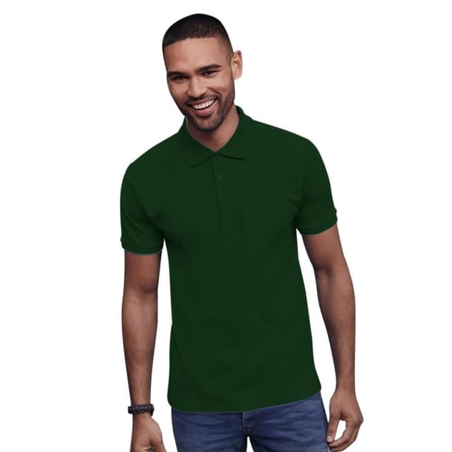 SG SG Men's Ring-Spun Cotton Short Sleeve Polo Shirt in Bottle Green - 2