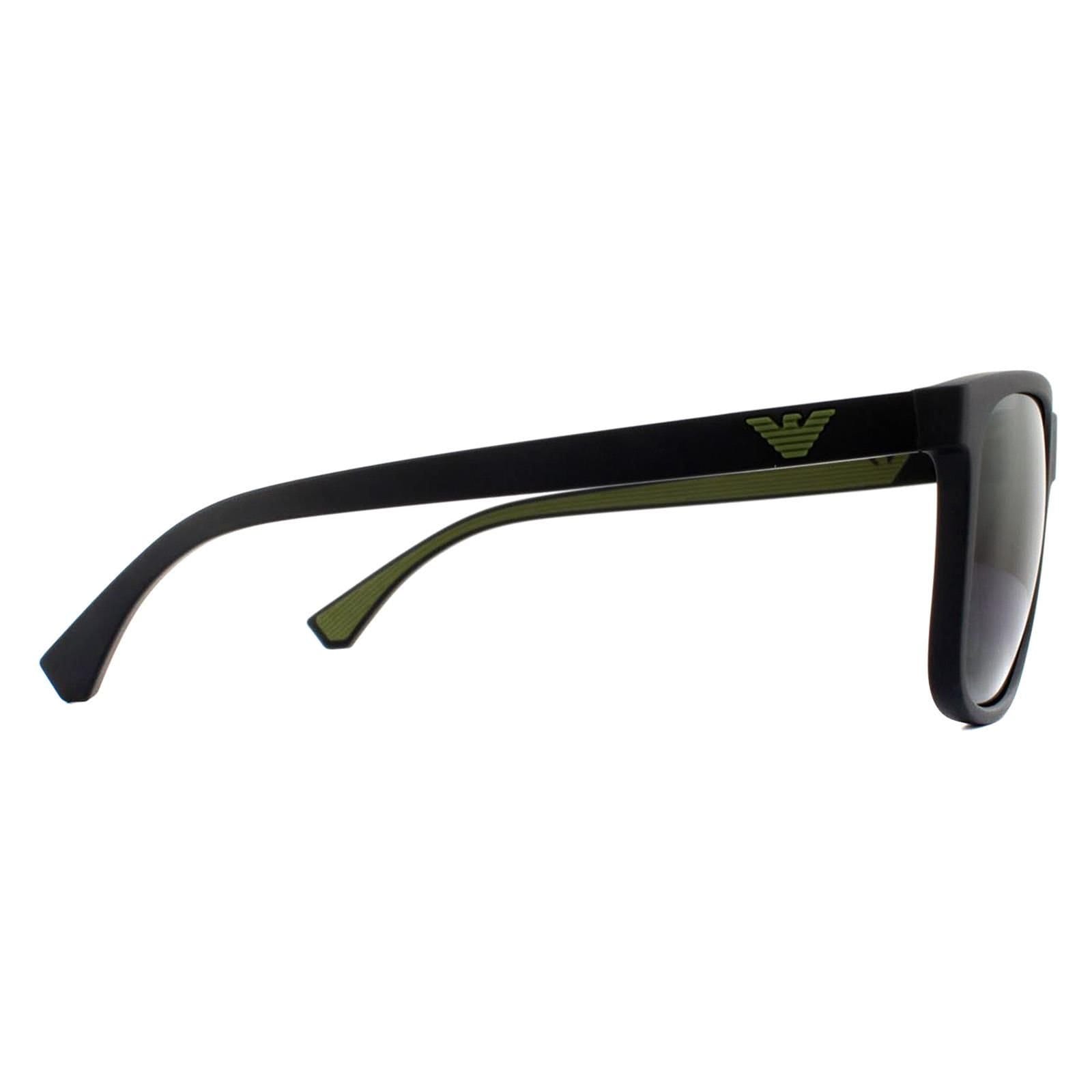 Emporio Armani Emporio Armani Men's Square Matte Black Grey Gradient Sunglasses - 4