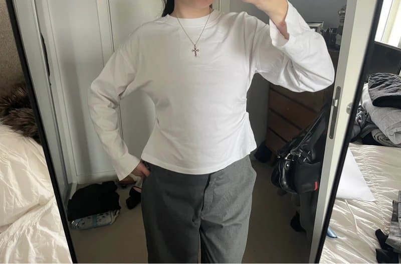 ASOS Asos design white long sleeved cinched corset waist top