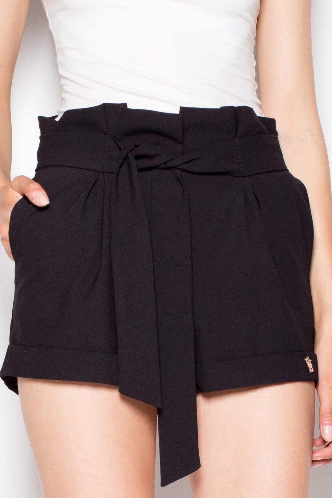 Love Lace Love Lace Black High Waist Frill Belt Shorts
