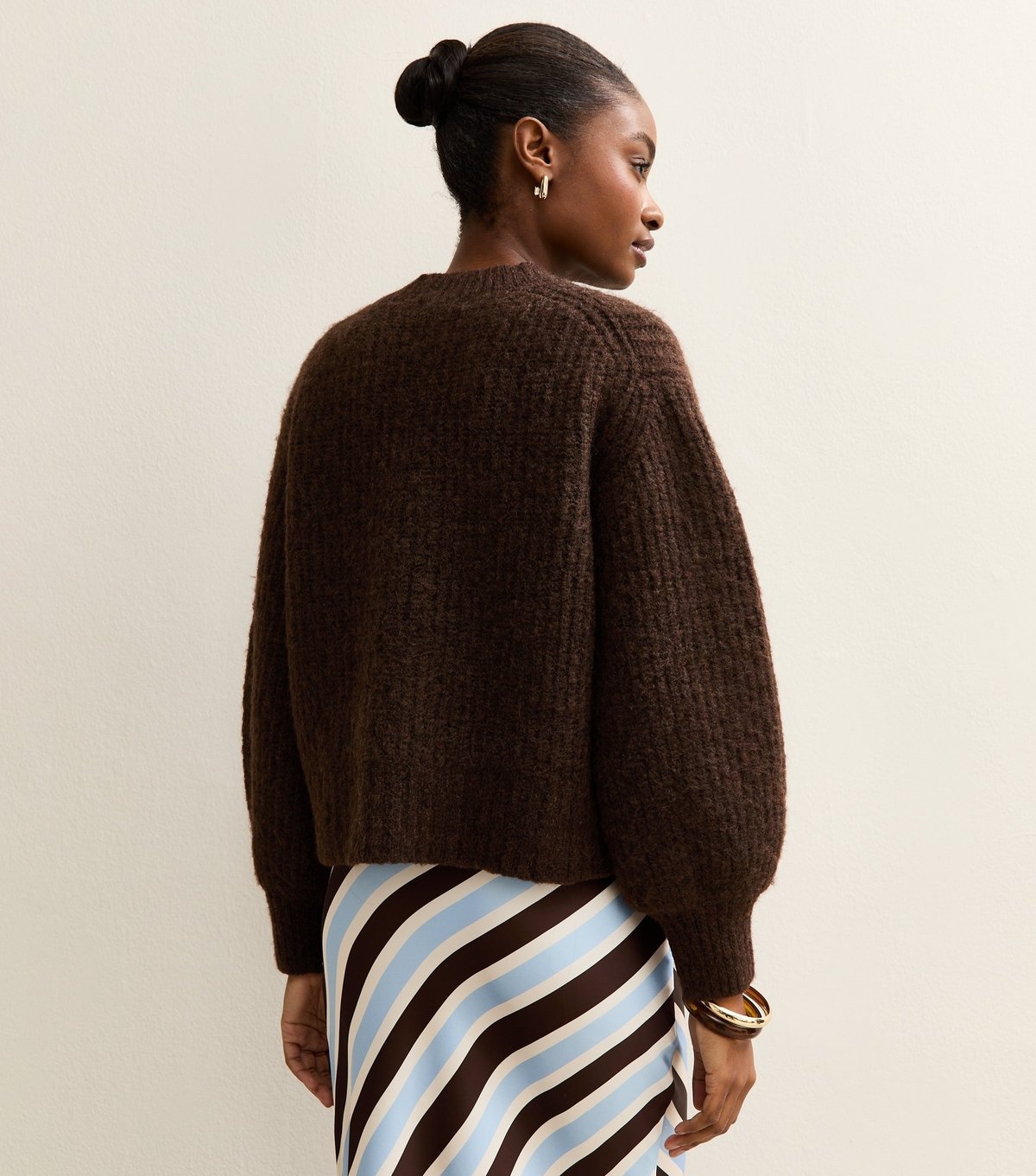 New Look Women's Brown Chunky Knit V-Neck Cardigan New Look - 4