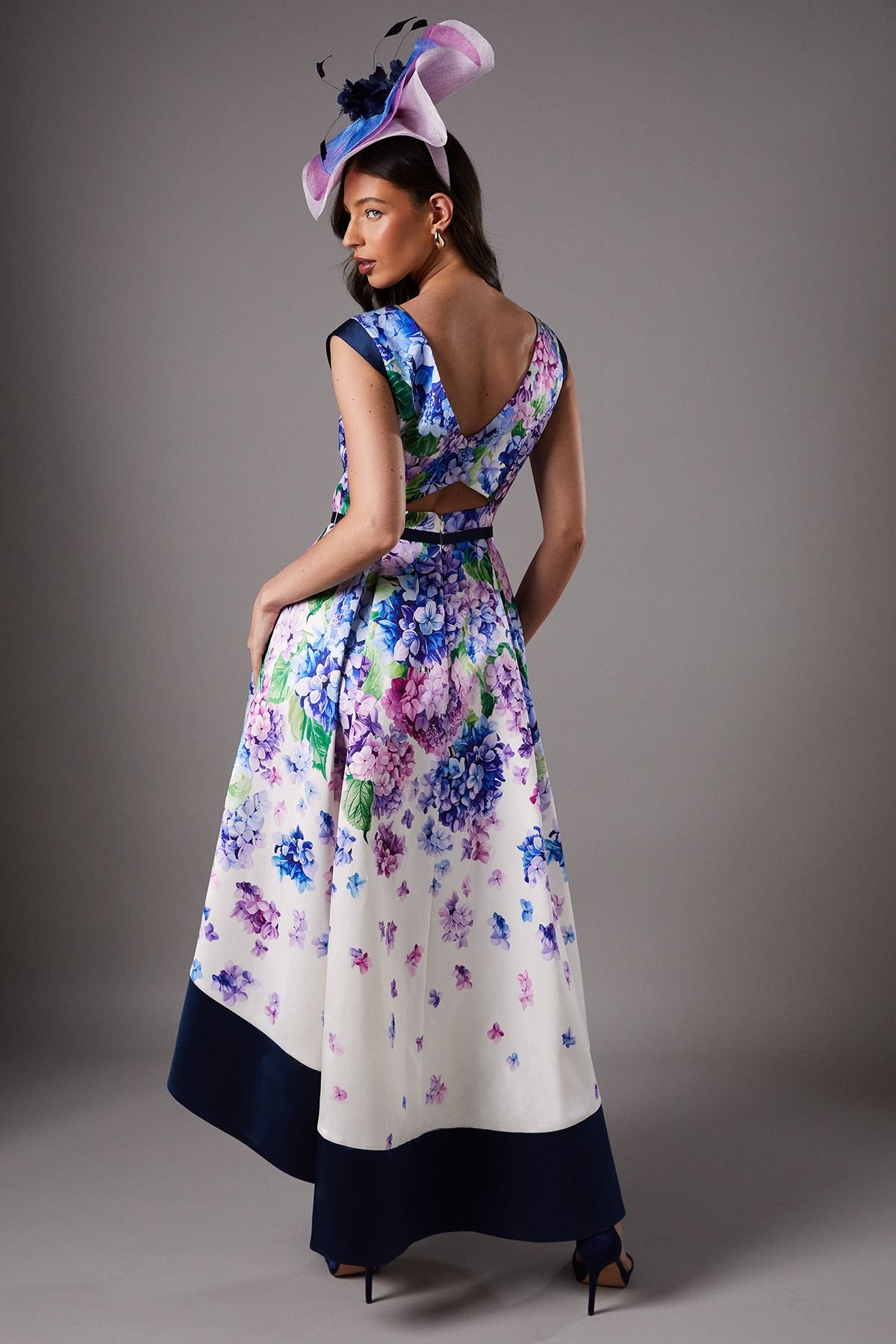 Coast Coast Women's Lisa Tan Twill Hi-Lo Floral Printed Midi Dress - 3