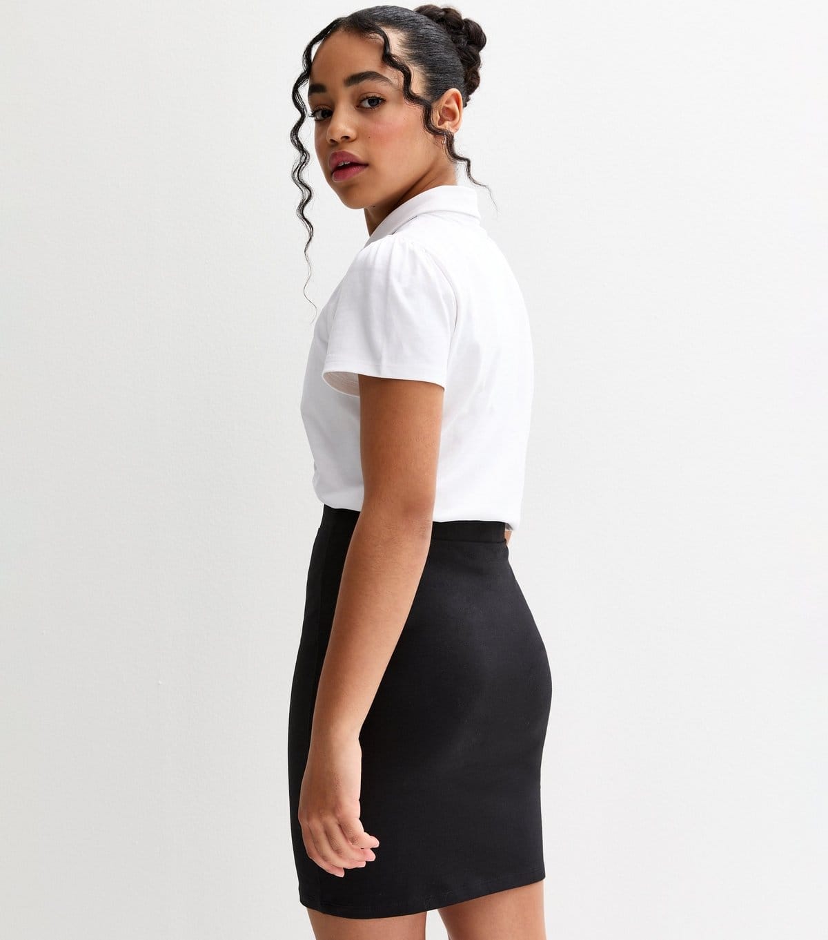 New Look Girls' Black High-Waisted School Tube Skirt New Look - 4