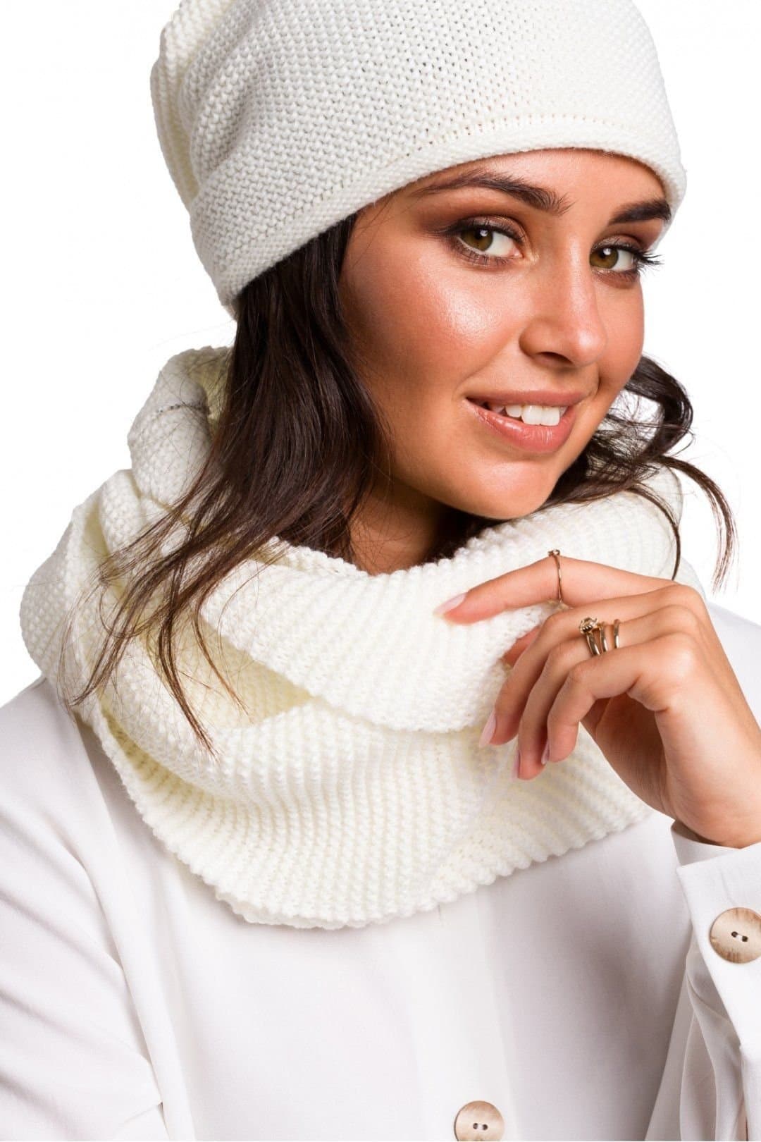 Love Lace Love Lace Women's Infinity Knit Scarf Snood Extremely Soft Warm Wrap for Cold Weather in Off-White