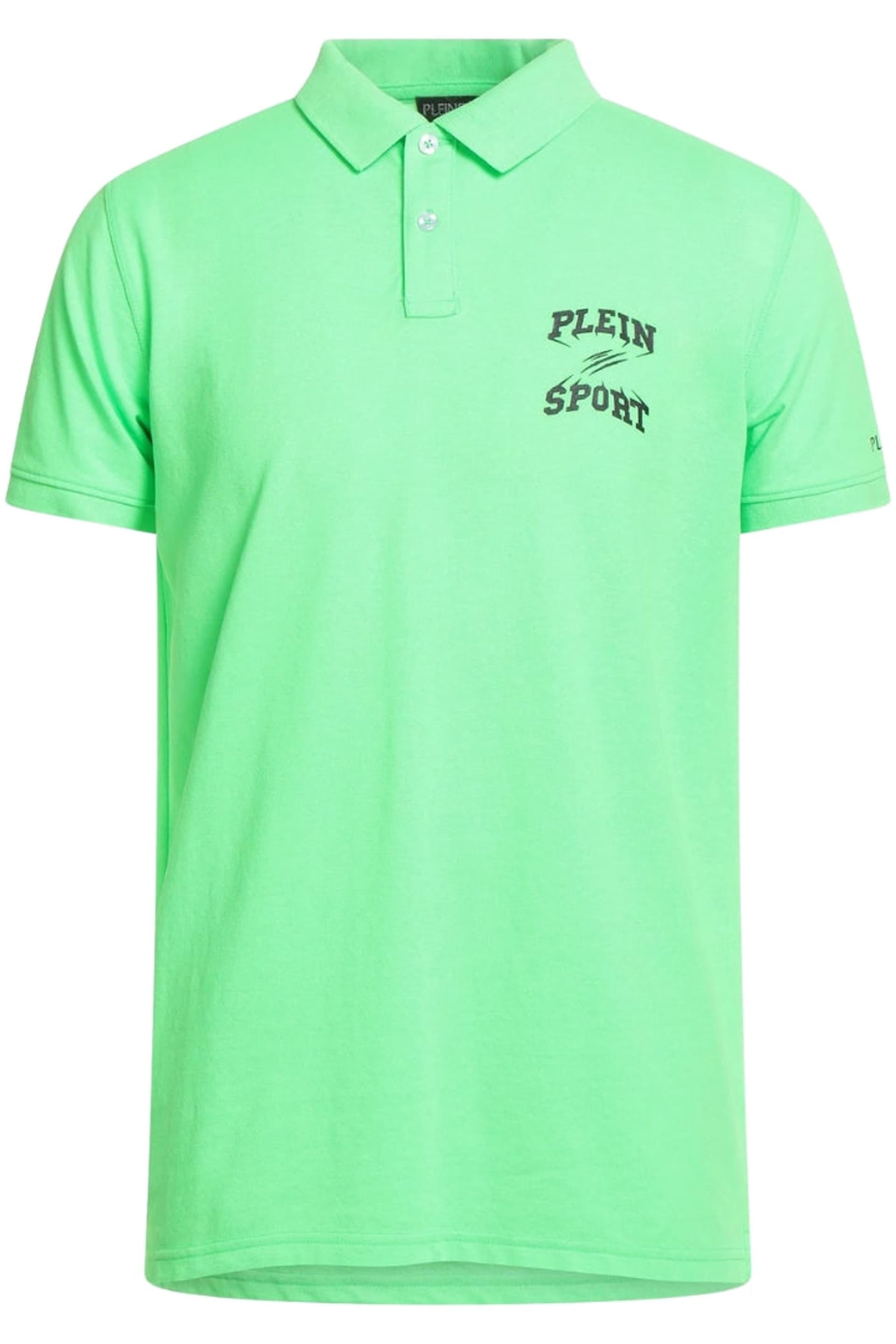 Plein Sport Plein Sport Men's Short Sleeve Collared Polo Shirt in Lime