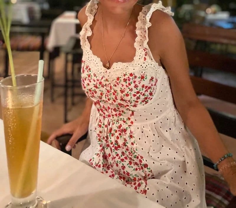ASOS Design White Floral Print Dress