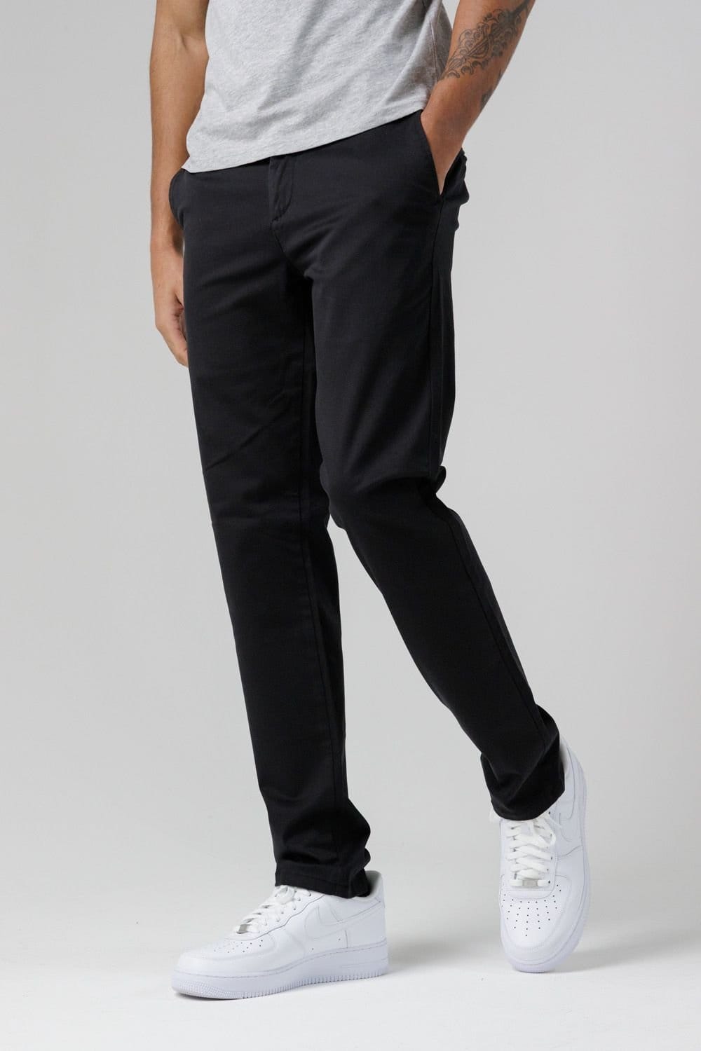 Monkee Genes Monkee Genes Men's Slim Fit Classic Chinos in Black - 4
