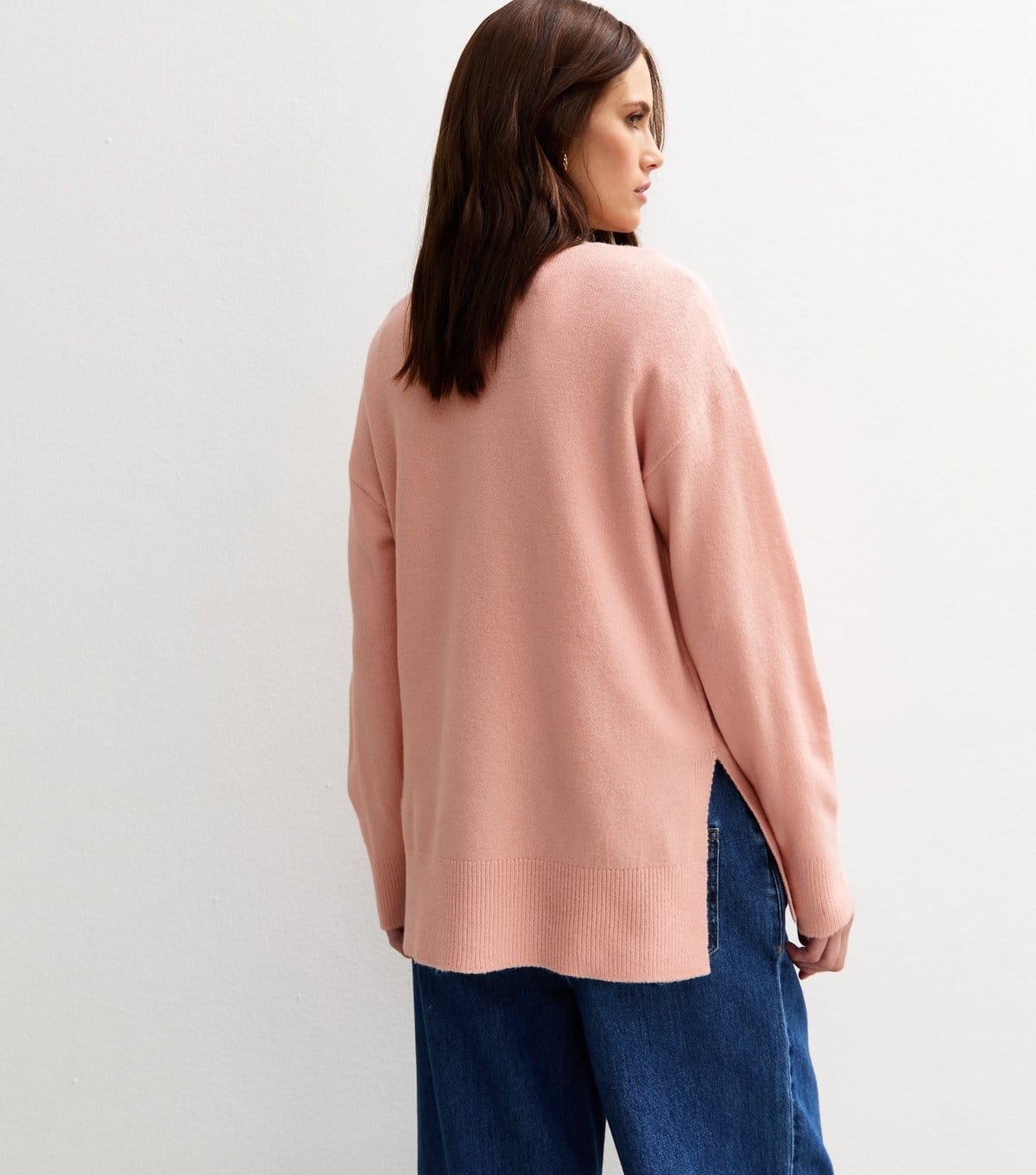 New Look Women's Light Pink Knitted Side Split Jumper New Look - 4