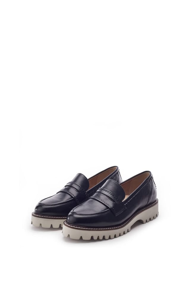 Moda In Pelle Moda In Pelle Women's 'Eleyna' Leather Loafers in Navy - 3