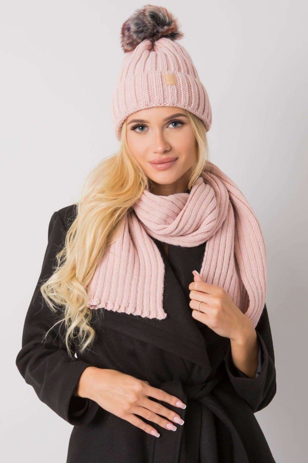 Love Lace Love Lace Women's Winter Hat & Scarf Set for Cold Weather Comfort All Season in Pink