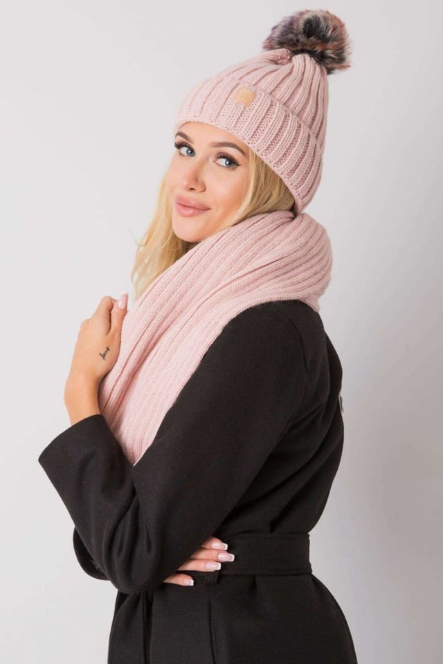Love Lace Love Lace Women's Winter Hat & Scarf Set for Cold Weather Comfort All Season in Pink - 2