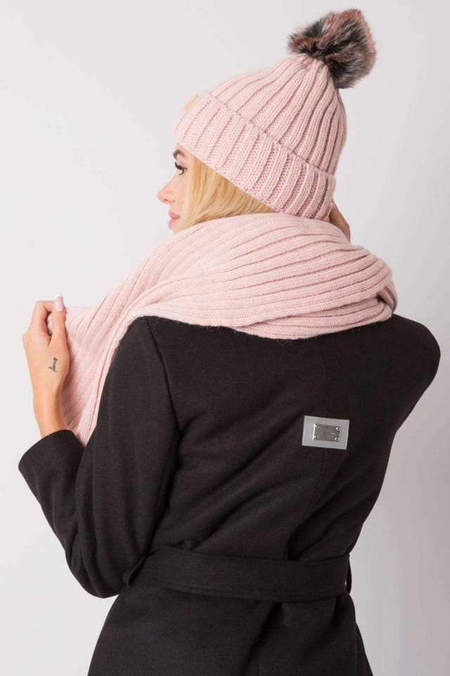 Love Lace Love Lace Women's Winter Hat & Scarf Set for Cold Weather Comfort All Season in Pink - 3