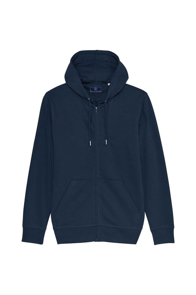 British Boxers British Boxers Men's "French Navy" Cotton Zip-up Hoodie in Navy - 2