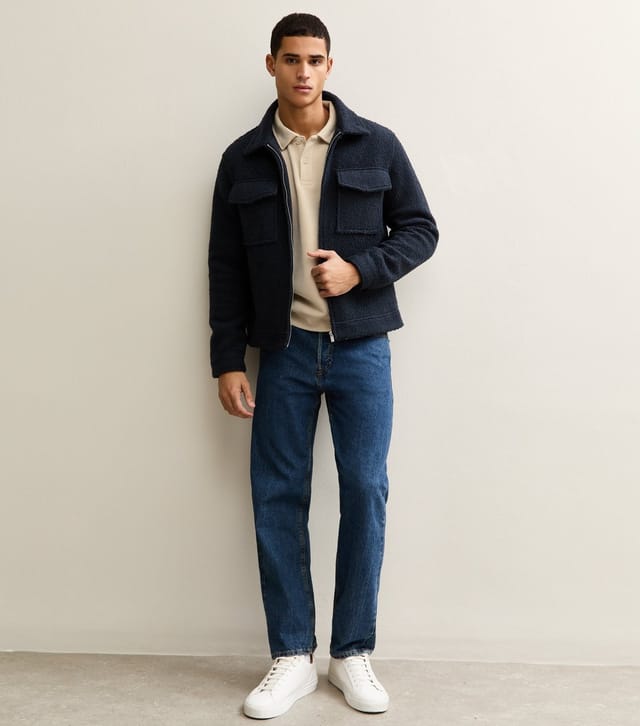 jack & jones Men's Stone Polo Collar Sweatshirt Jack & Jones New Look - 3
