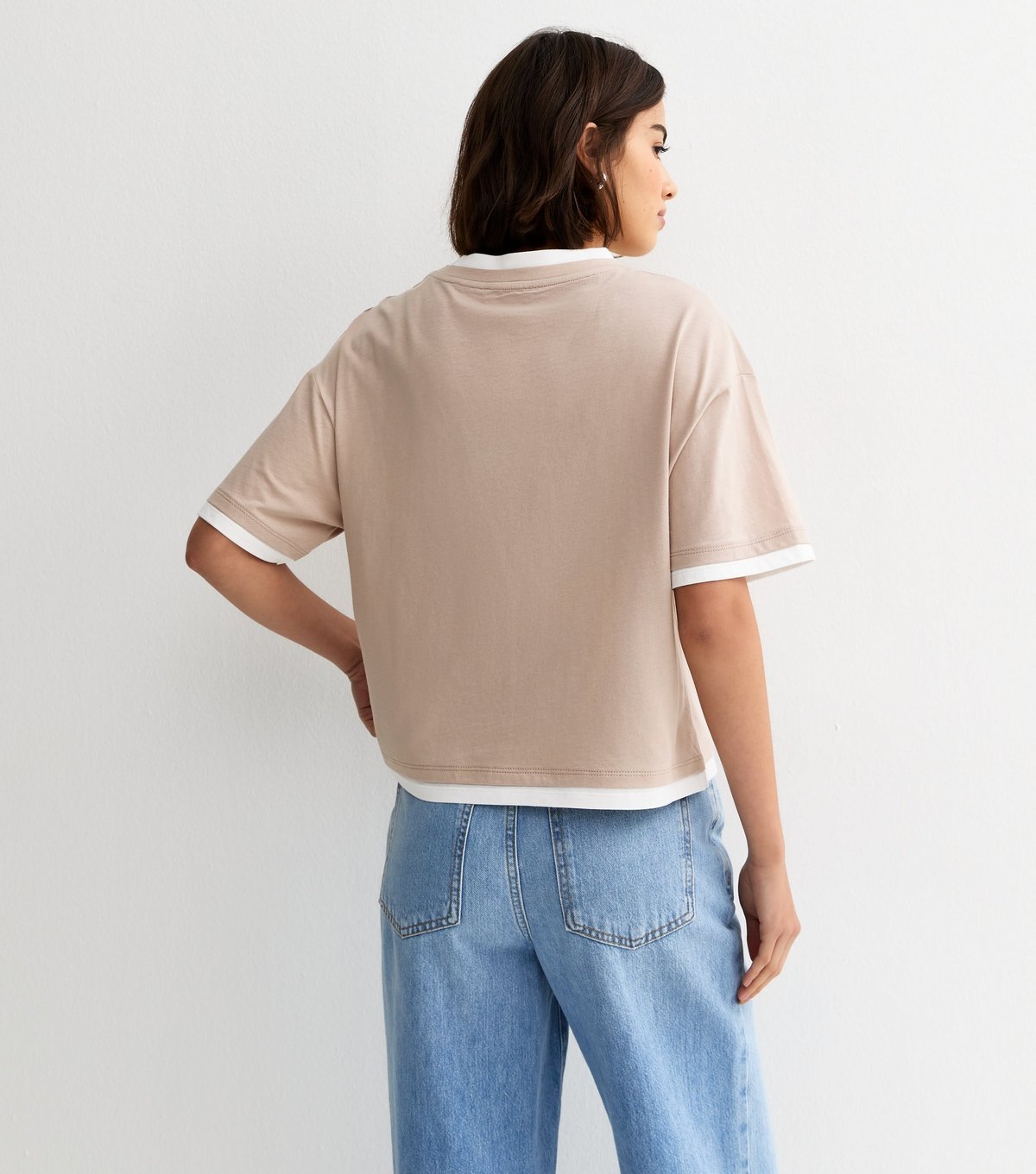 New Look Women's Mink 2-in-1 Short Sleeve Boxy T-Shirt New Look - 4