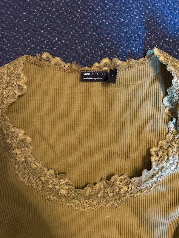 ASOS Design Green Lace Top
