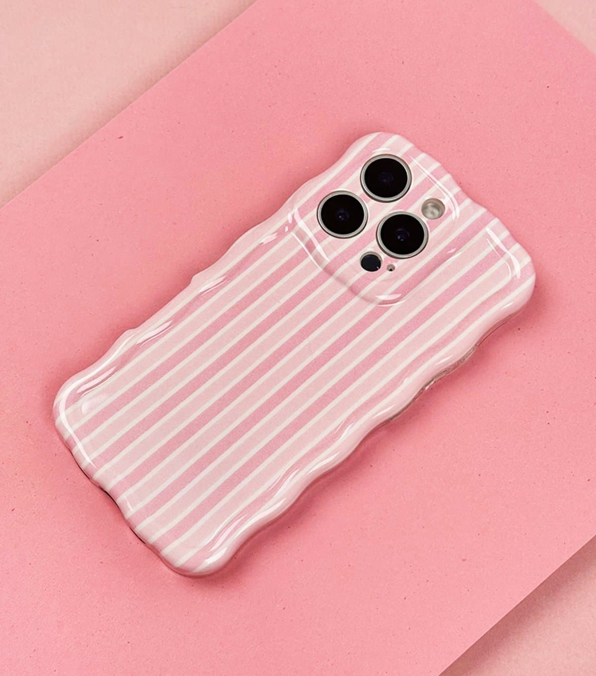 Coconut Lane Pink Powder Stripe Wavy Phone Case Coconut Lane New Look