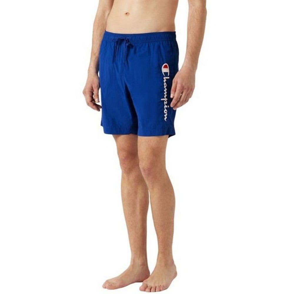 Champion Champion Men's Embroidered Logo Swim Shorts in Blue - 4