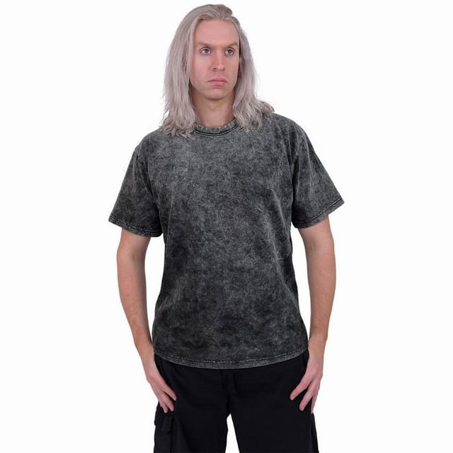 Spiral Direct Spiral Direct Men's Acid Wash T-Shirt in Black - 3