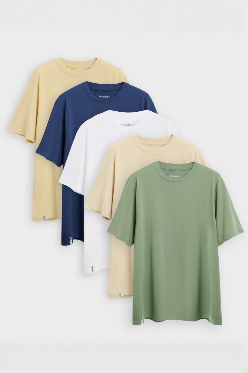 Threadbare Threadbare Men's 5-Pack Cotton Crew Neck T-Shirts