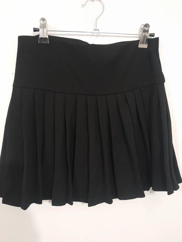 Mango Mango pleated tailored mini skirt in black