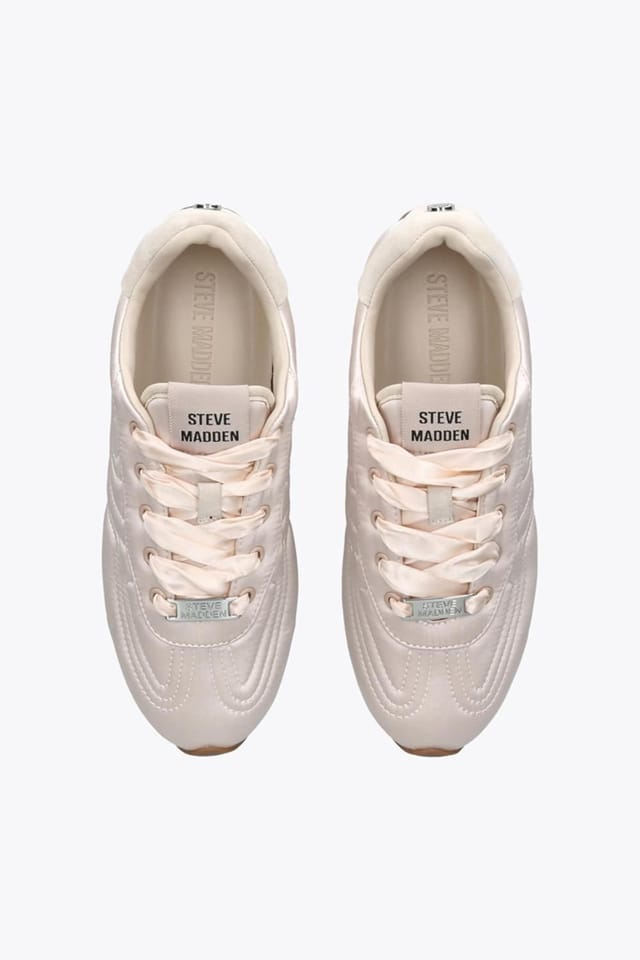 Steve Madden STEVE MADDEN Women's 'Abbi White Satin' Satin Trainers in Pink - 2