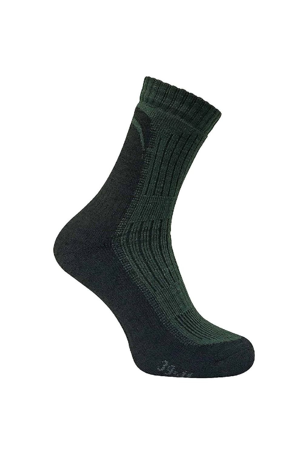 Dr Hunter Dr Hunter Men's 1 Pack Reinforced Heel & Toe Merino Wool Hiking Socks in Green - 2