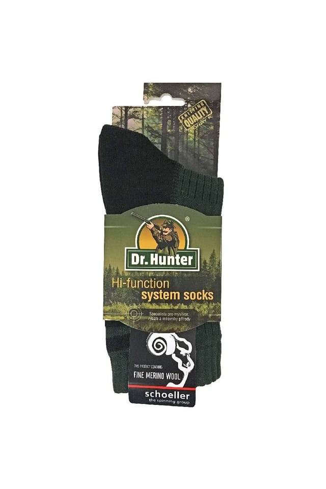 Dr Hunter Dr Hunter Men's 1 Pack Reinforced Heel & Toe Merino Wool Hiking Socks in Green - 2