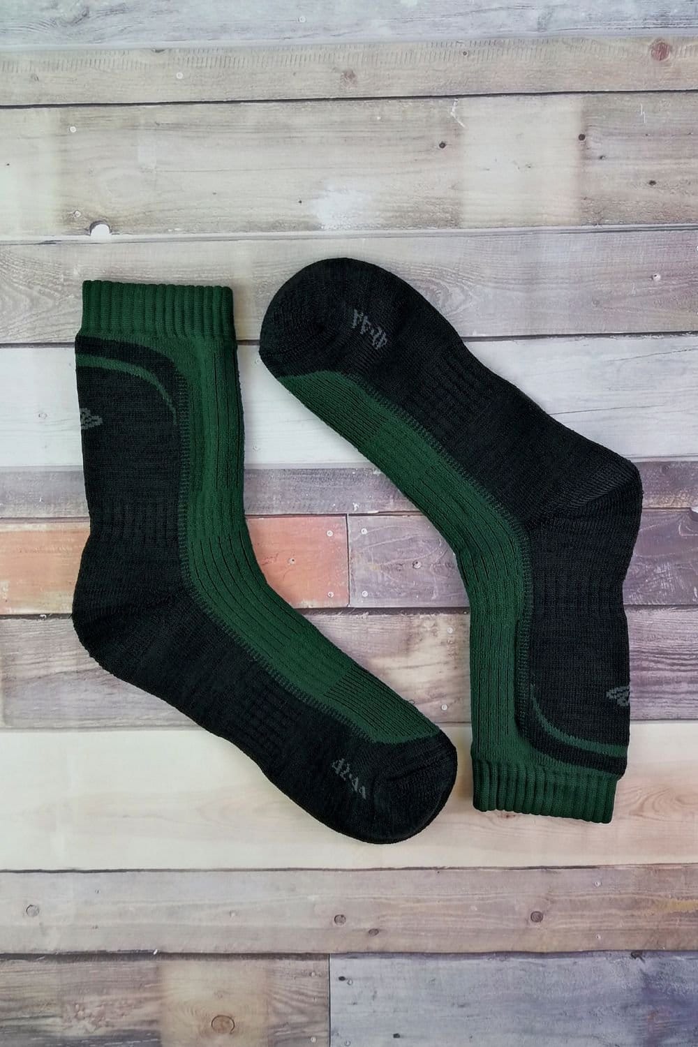 Dr Hunter Dr Hunter Men's 1 Pack Reinforced Heel & Toe Merino Wool Hiking Socks in Green - 4