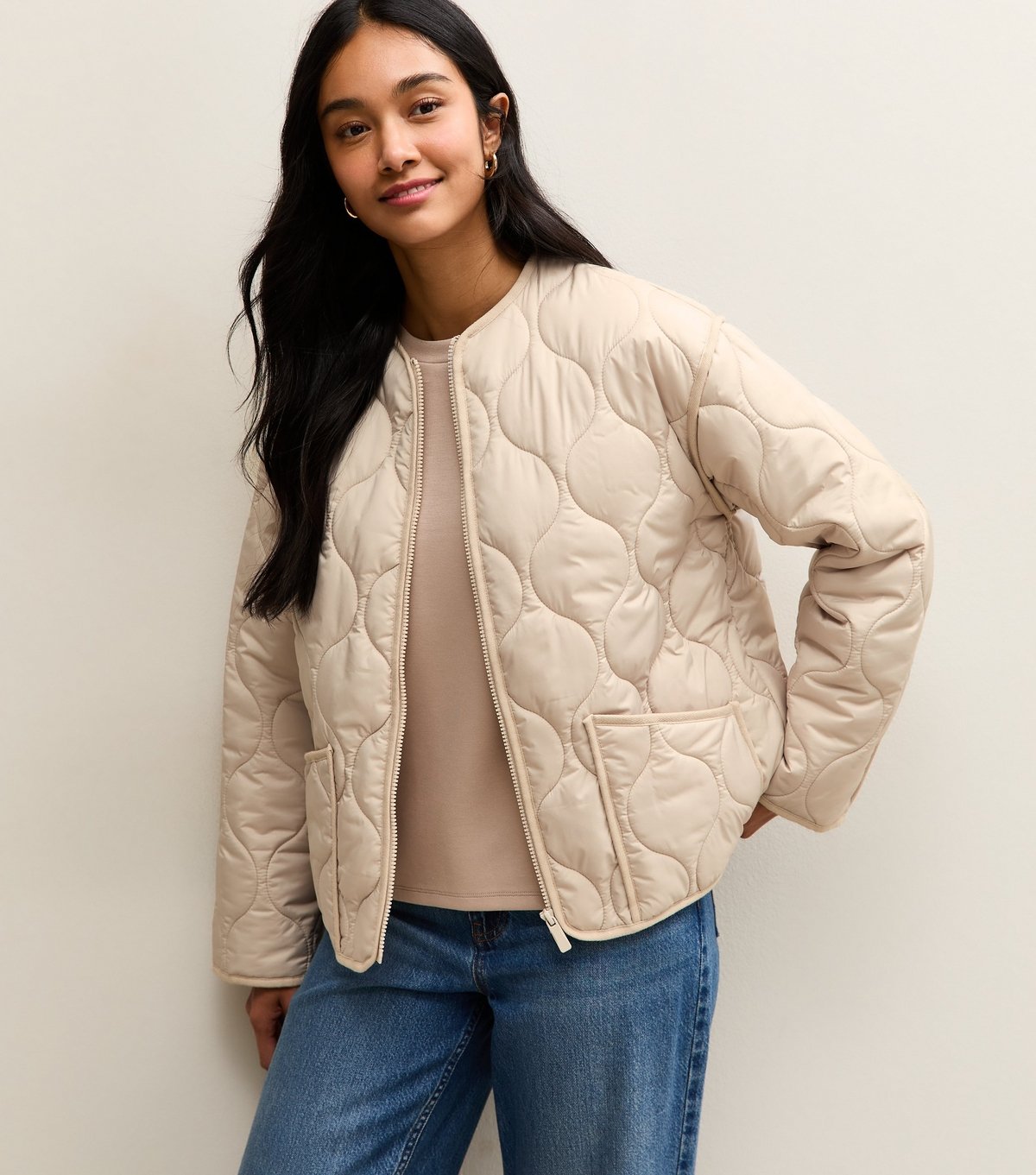 New Look Women's Stone Quilted Padded Jacket New Look - 2