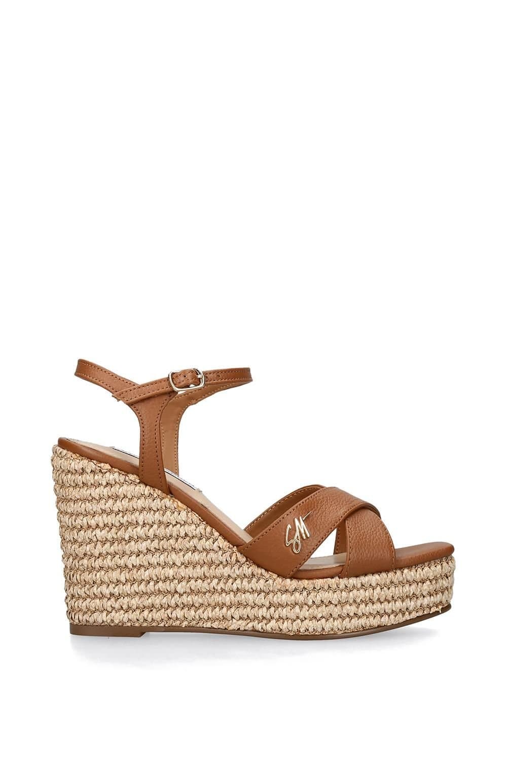 Steve Madden Steve Madden Tan Leather Wedge Sandals