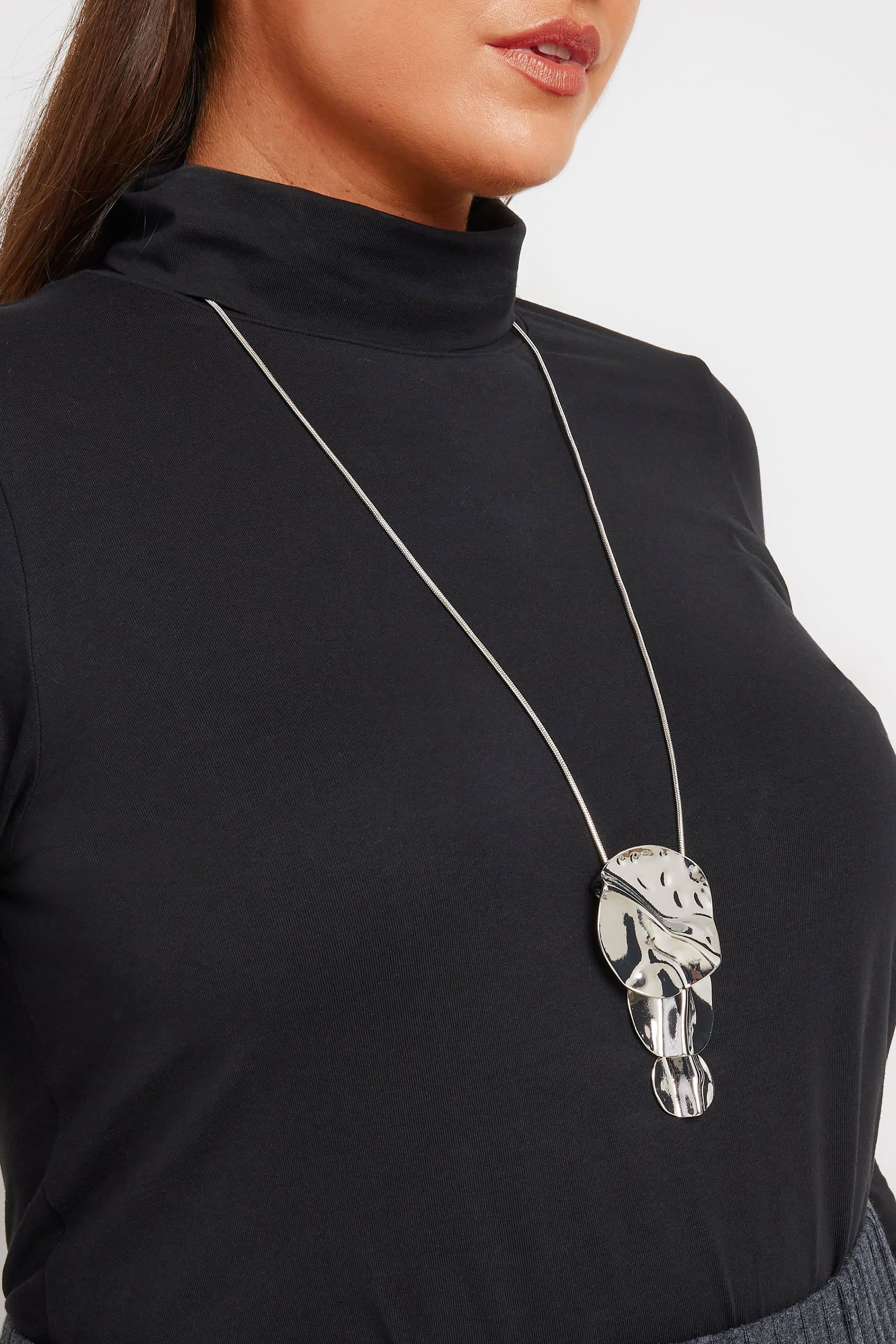 Yours Silver Tone Statement Triple Disc Pendant Necklace