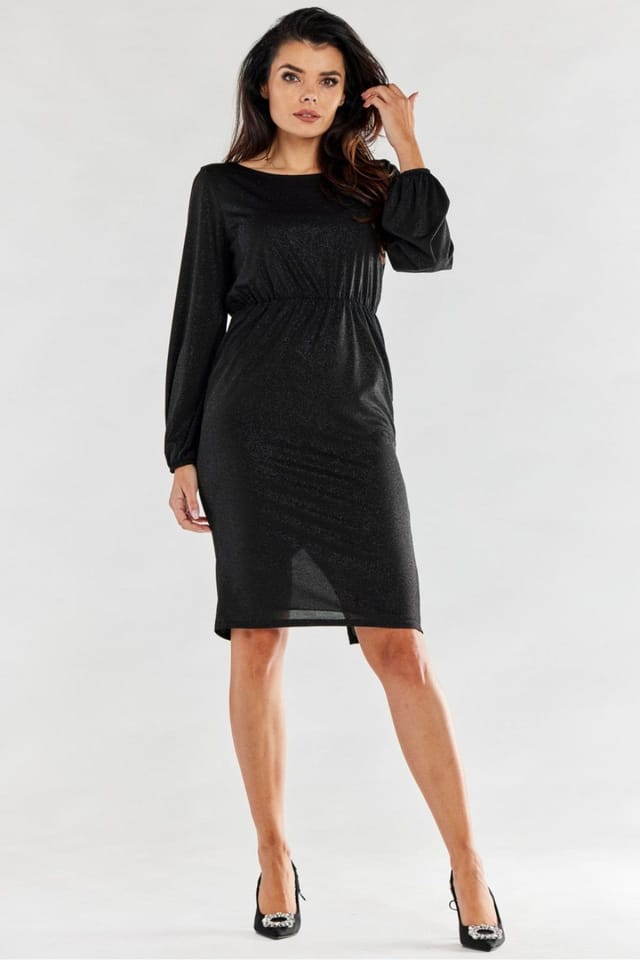 Love Lace Love Lace Women's Elegant Evening Dress with Exposed Back in Black - 2
