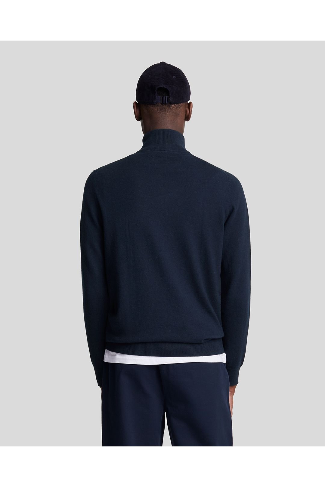 Lyle & Scott Lyle & Scott Men's Cotton Merino Quarter Zip Jumper Dark Navy - 3