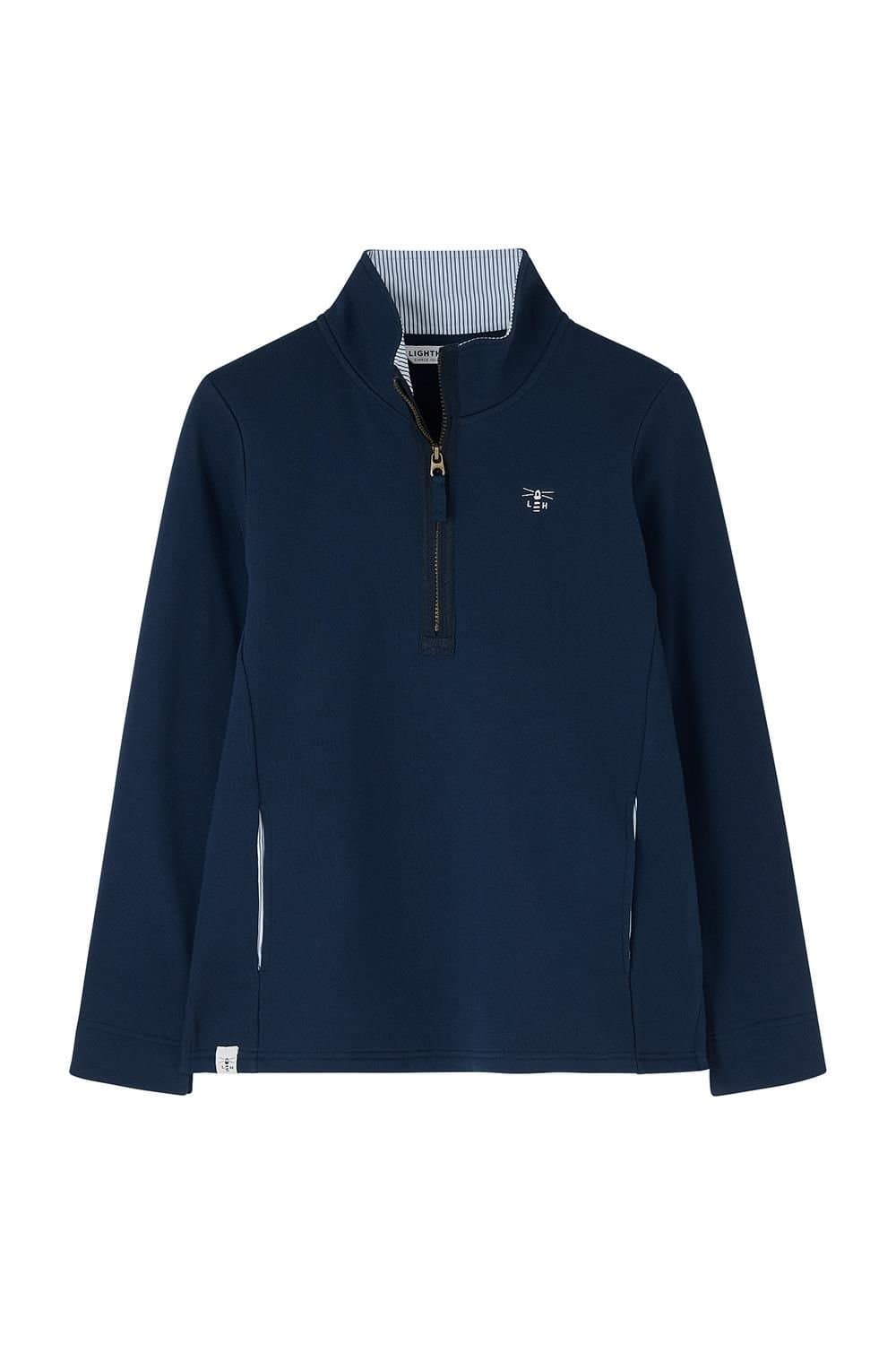 Lighthouse Clothing Lighthouse Clothing Women's Shore Sweatshirt Cotton Funnel Neck Jersey in Navy