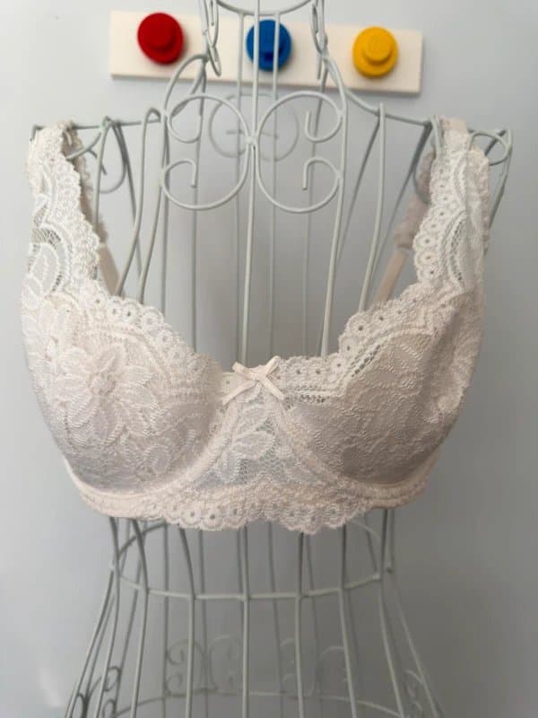 New Look New Look white embroidered wired half cup bra size 34B