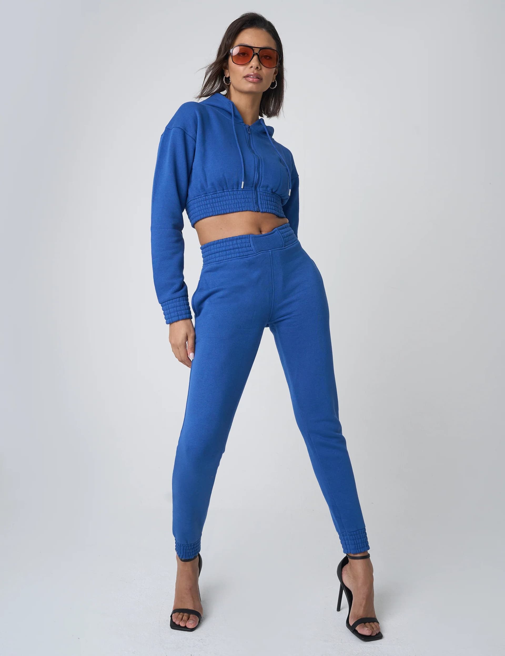 Public Desire Cinched High Waisted Joggers Cobalt Blue