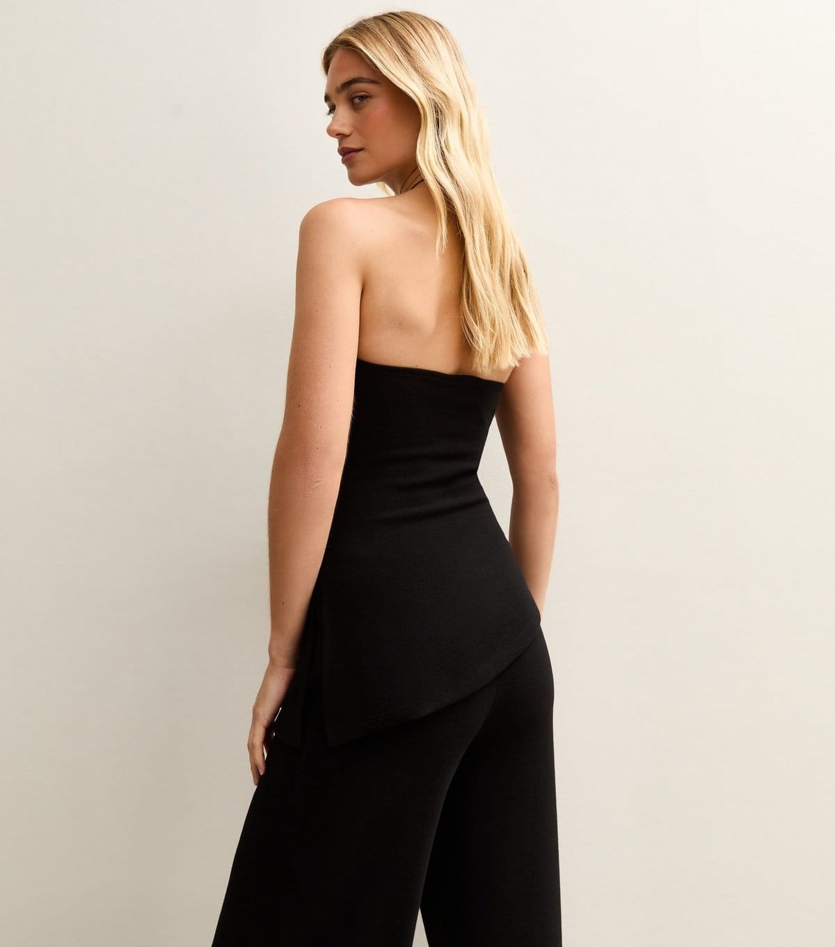 New Look Women's Black Soft Touch Asymmetric Bandeau Top New Look - 4