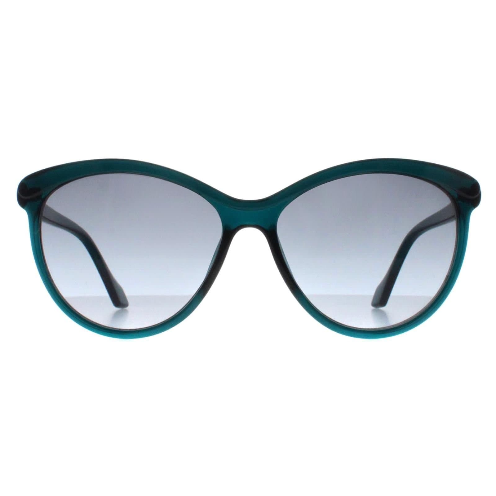 Calvin Klein CALVIN KLEIN Women's Cat Eye Crystal Teal Grey Gradient CK19534S in Blue