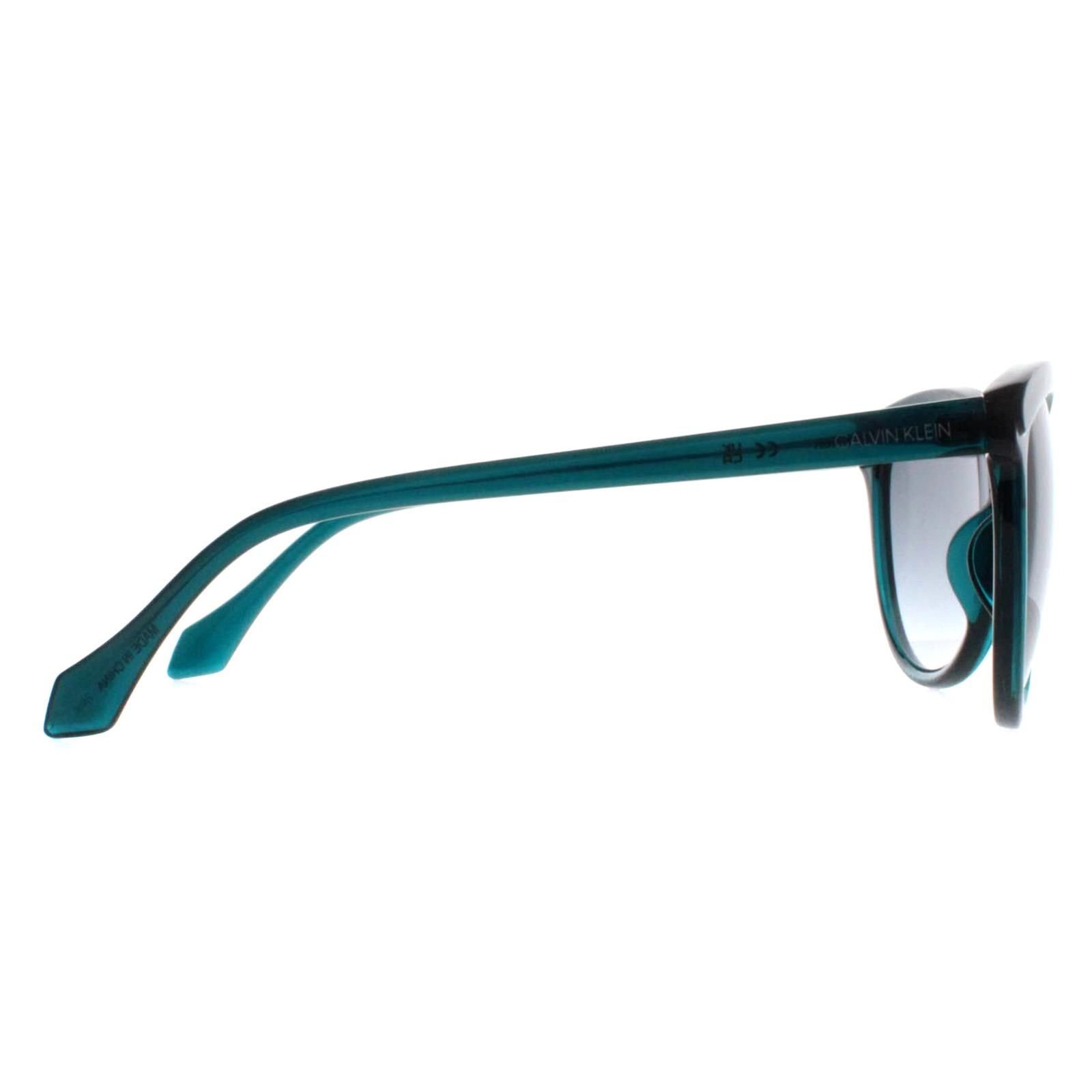 Calvin Klein CALVIN KLEIN Women's Cat Eye Crystal Teal Grey Gradient CK19534S in Blue - 4