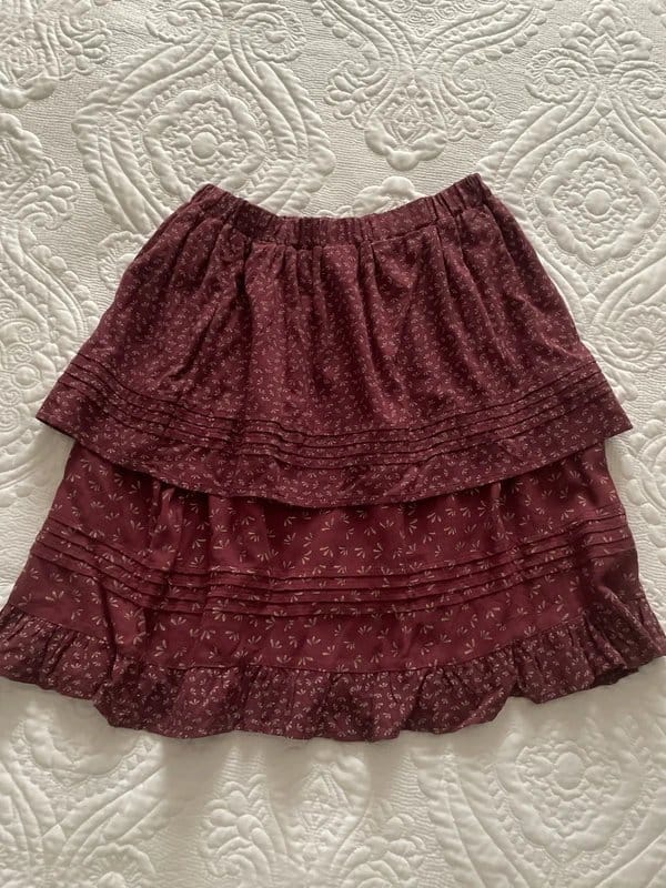 Next Burgundy Layered Mini Skirt