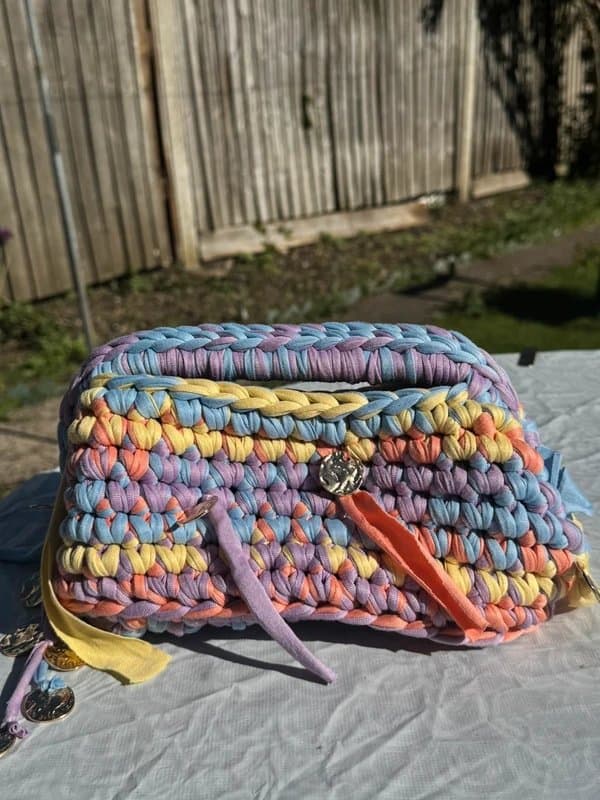 Unique Handmade Crochet Clutch Bag | Chunky Knit Style | Summer Statement Bag | Unique Piece