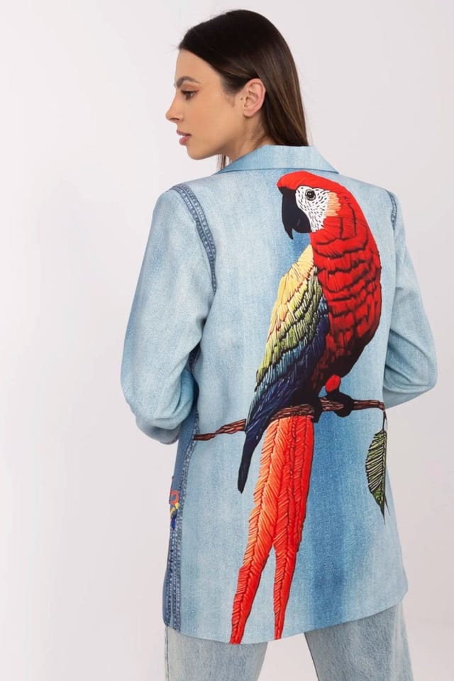 Love Lace Love Lace Women's Printed Lightweight Casual Blazer in Blue - 3
