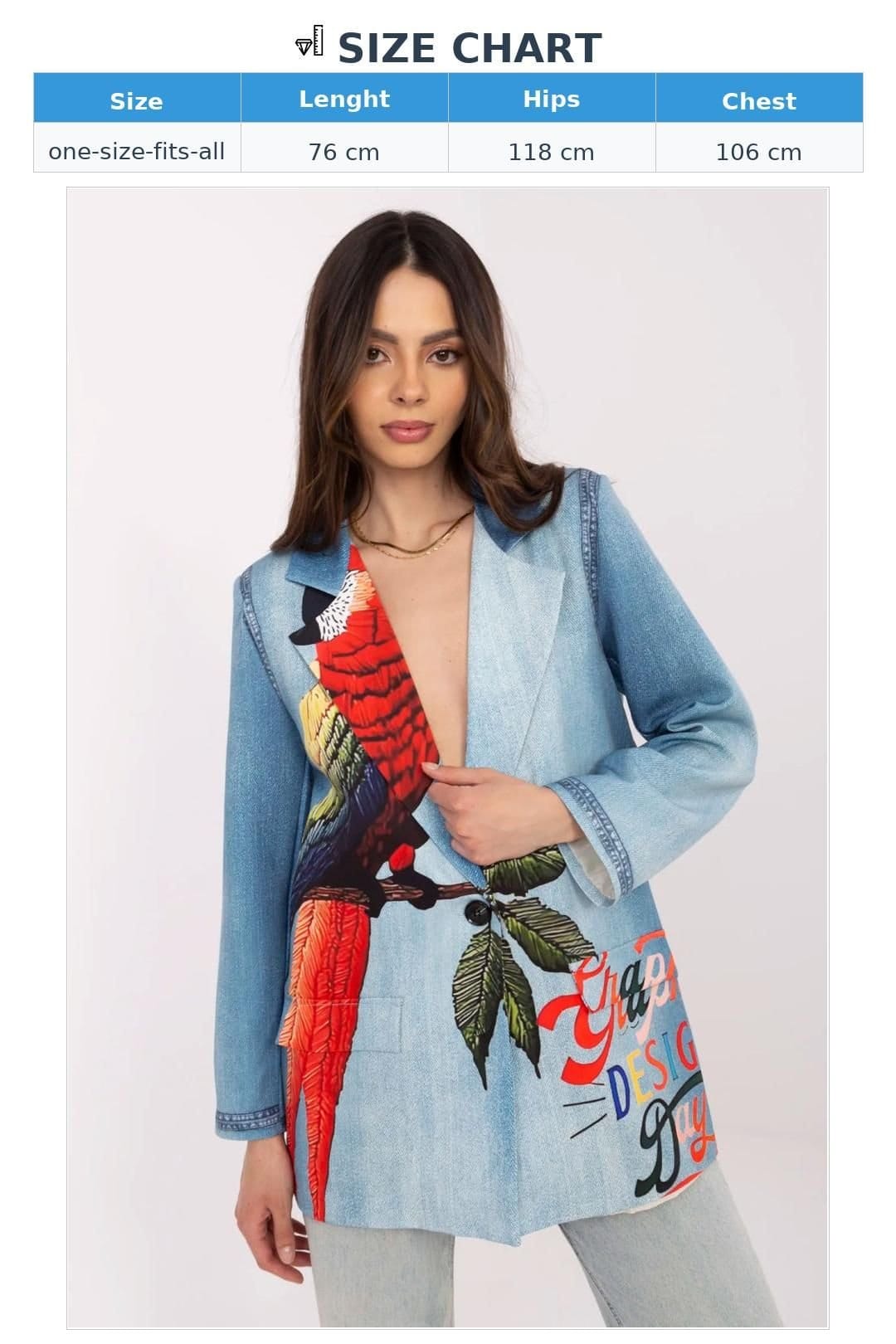 Love Lace Love Lace Women's Printed Lightweight Casual Blazer in Blue - 4