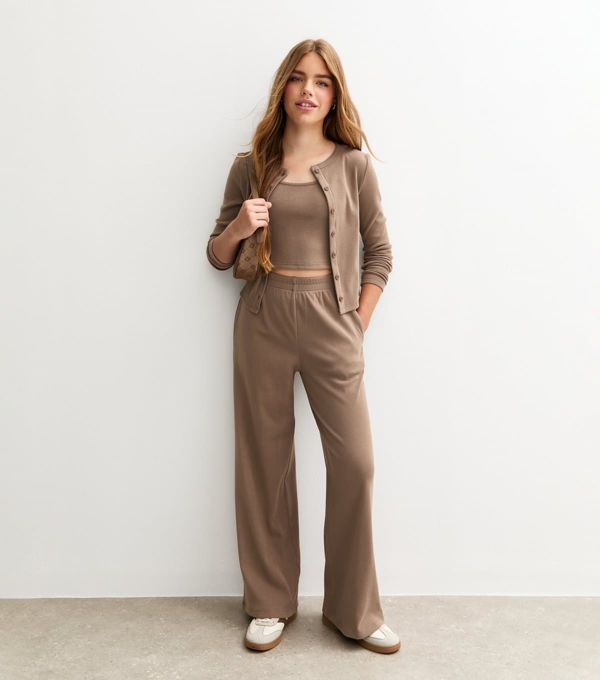 New Look Girls' Stone Wide Leg Joggers New Look